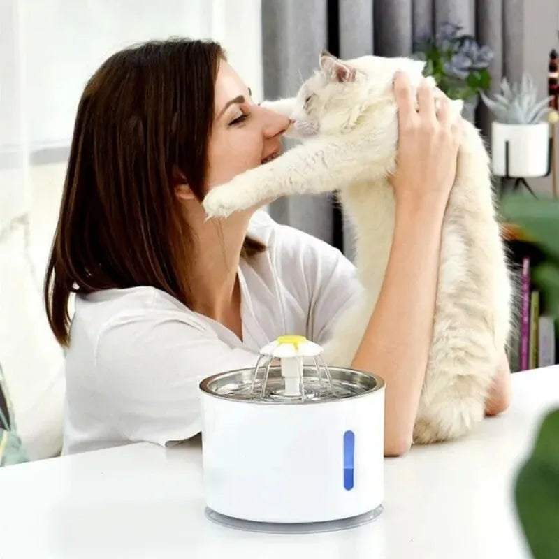 Waterfontein voor katten met zijwaartse stroming – Speels en fris