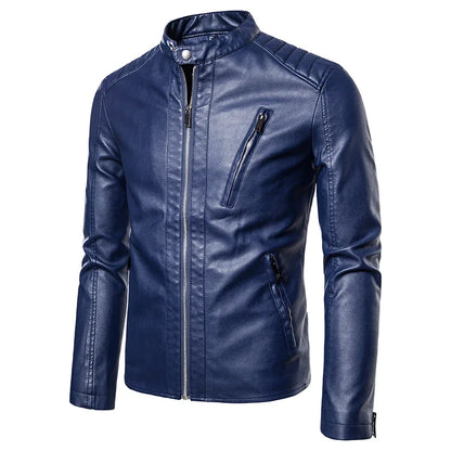 Leren jas heren met opvallende stiksels – Uniek design