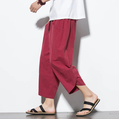 Linnen broek heren met koorddetail – Voor een nonchalante stijl