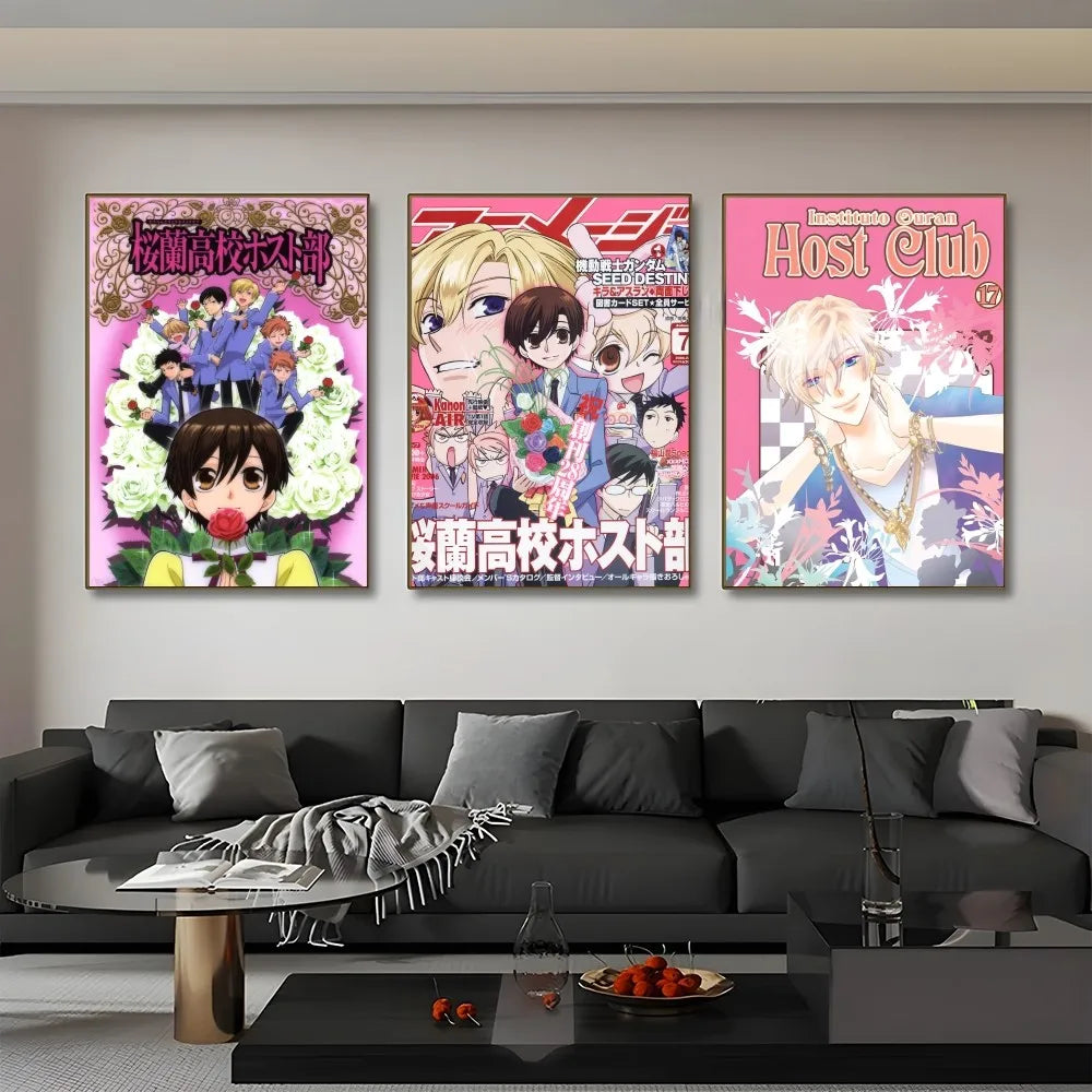Posters met marmeren textuur en gouden accenten