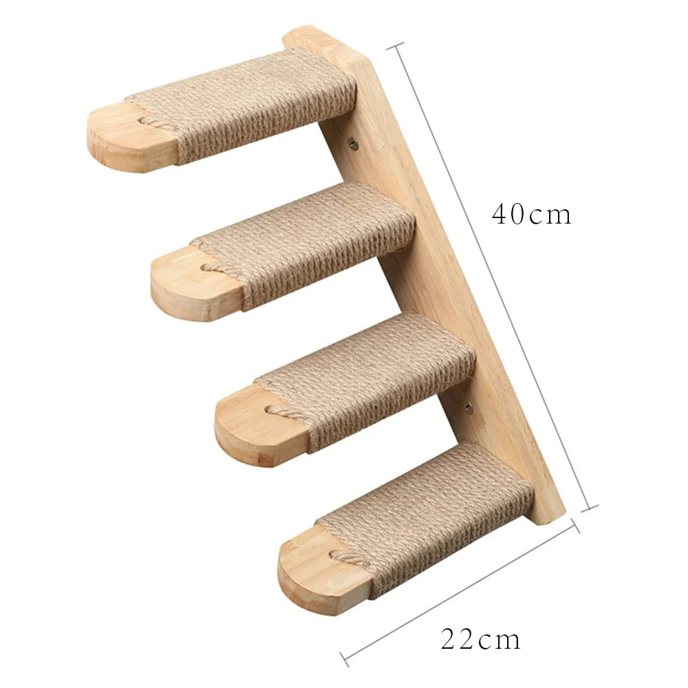 Kattenpaal met platformen in houtlook – Natuurlijk effect