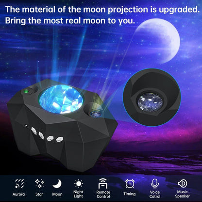 Dimbare projector lamp met bewegende sterren