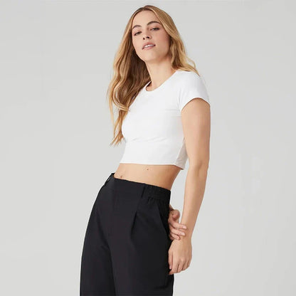 Yoga kleding met lange legging en crop top
