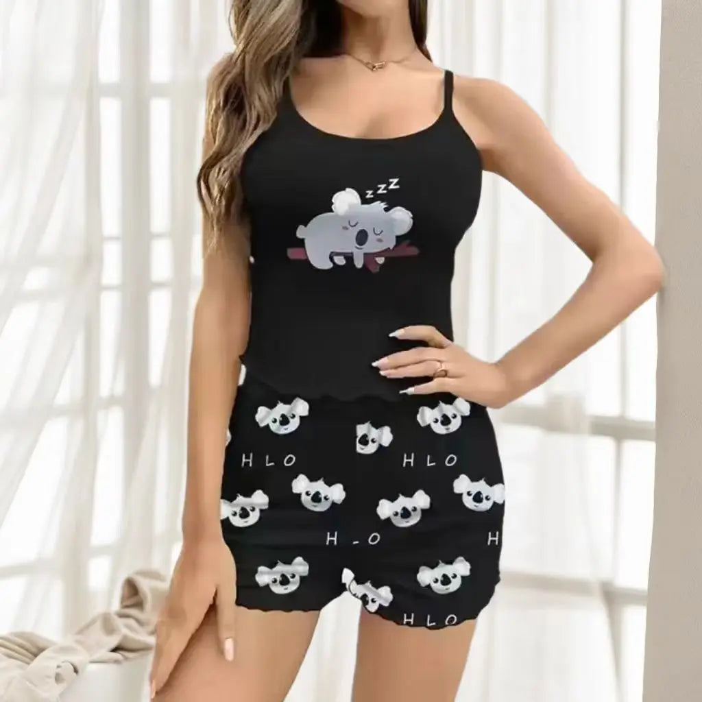 Dames pyjama Wibra met effen kleuren