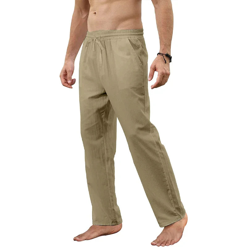 Beige linnen broek voor heren – Neutrale zomerse look