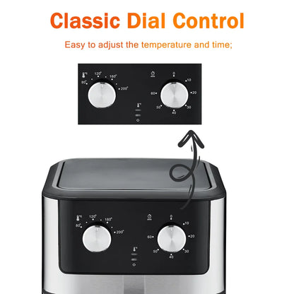 Airfryer XXL - Zilverkleurige elegantie voor gezond en snel koken