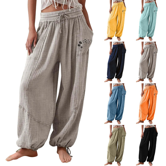 H&M linnen broek dames cropped model – Luchtig en modern