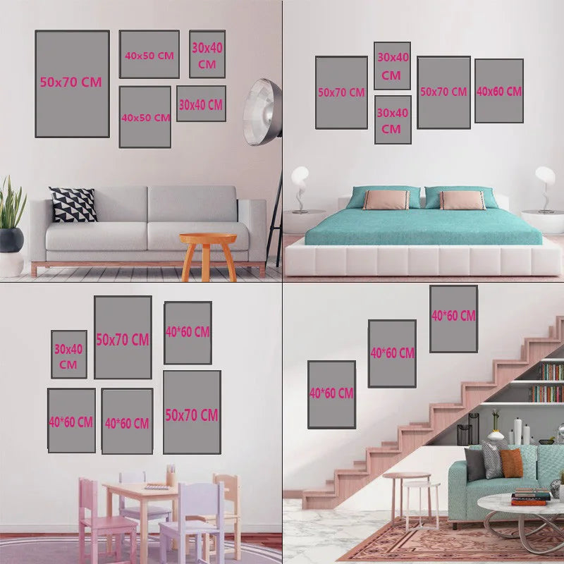 Abstracte poster met penseelstreken