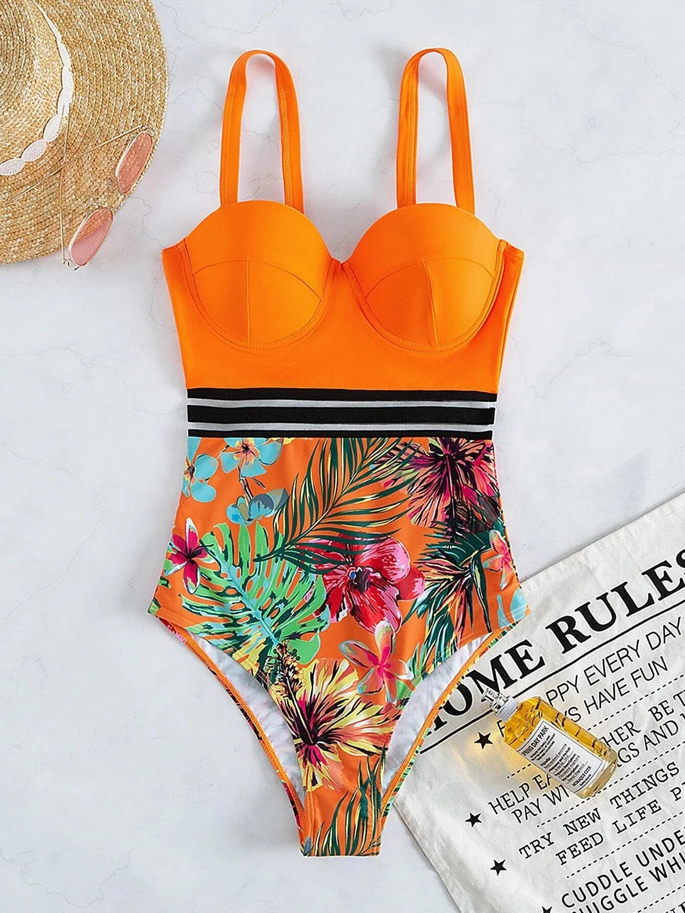 Badpak jurk met hoge taille – Flatteert de buikzone