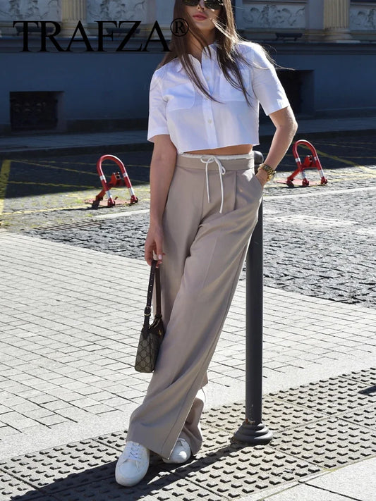 H&M linnen broek dames in zachtroze – Zomers en fris