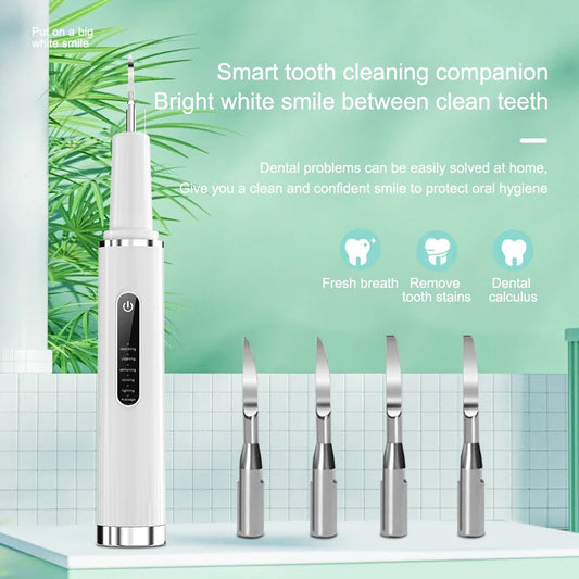 Tandsteen Verwijderaar - Elektrische Tandenreiniger met 4 Opzetstukken voor Perfecte Mondhygiëne