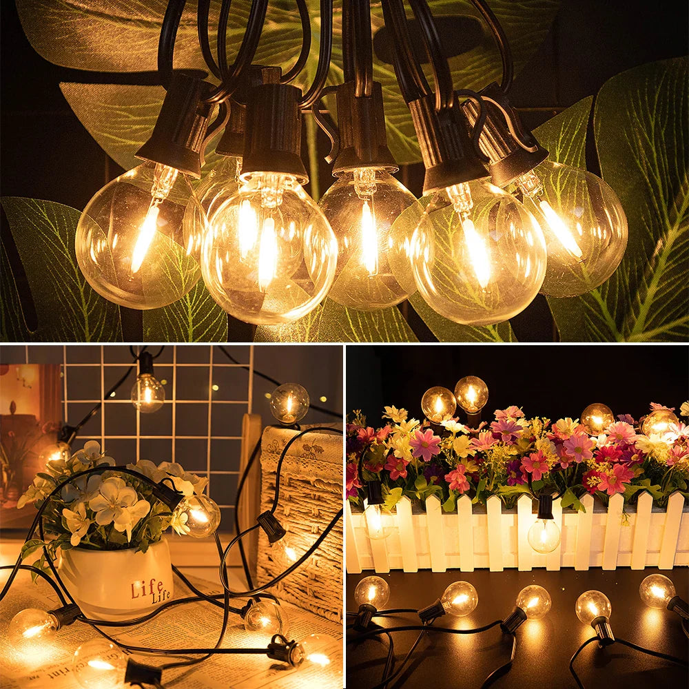Licht slinger met houten figuren – Natuurlijke uitstraling
