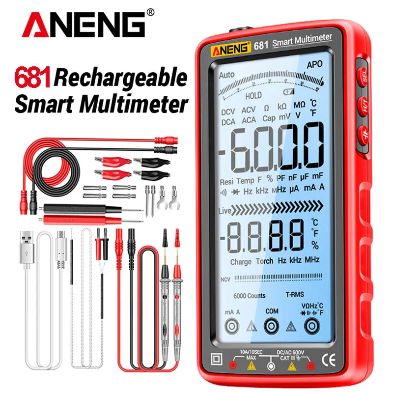 Multimeter met indicatielampje voor continuïteit