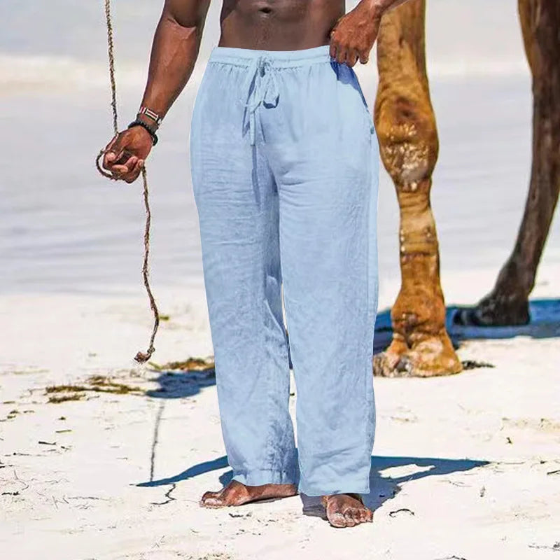 Linnenmix broek heren in zandkleur – Perfect voor elke gelegenheid