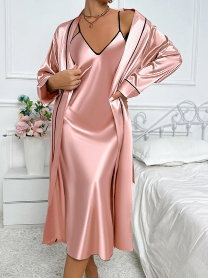 Ochtendjas voor dames - Zacht satijn met elegante afwerking voor ultiem comfort
