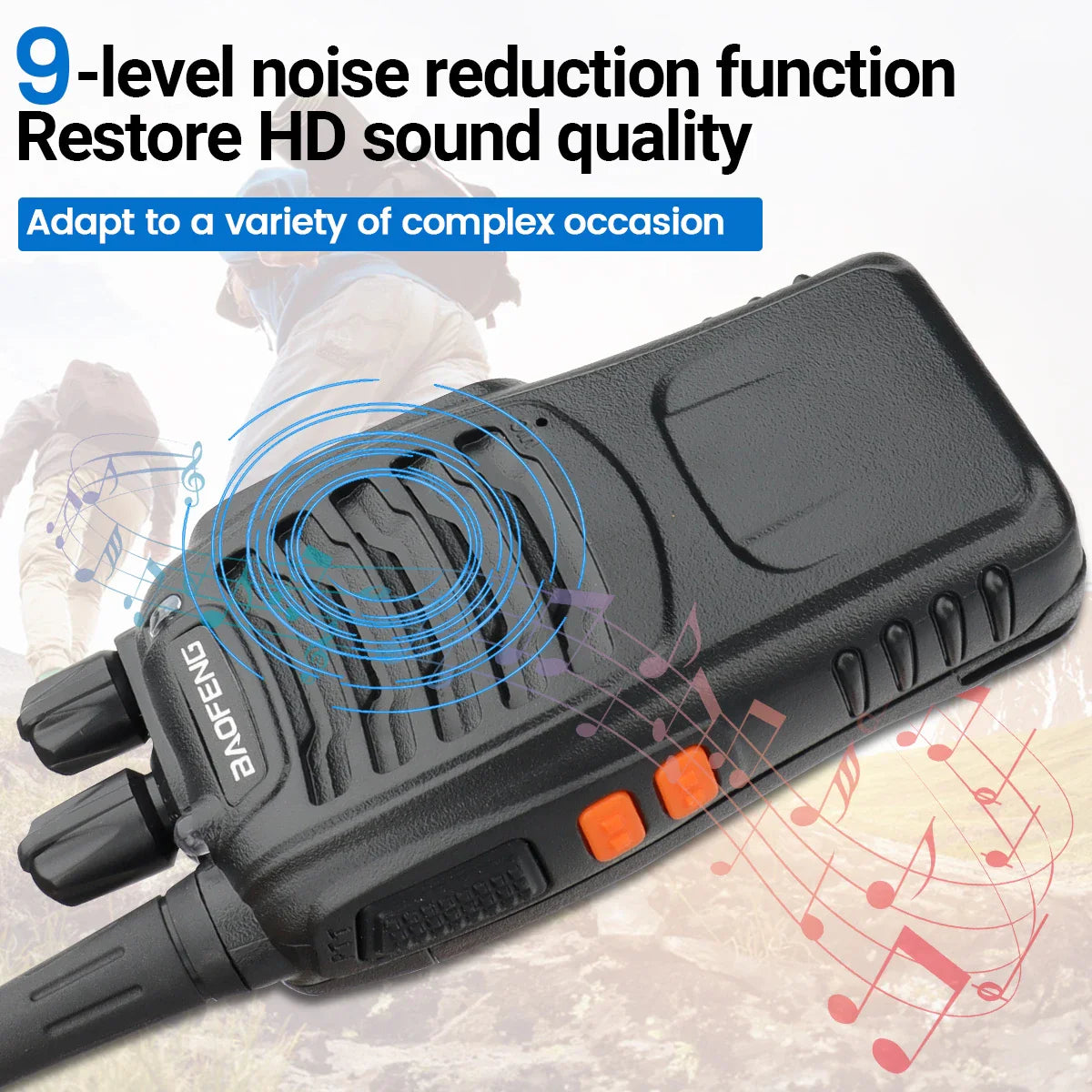 Walkie talkie met LCD-scherm en volumeregeling
