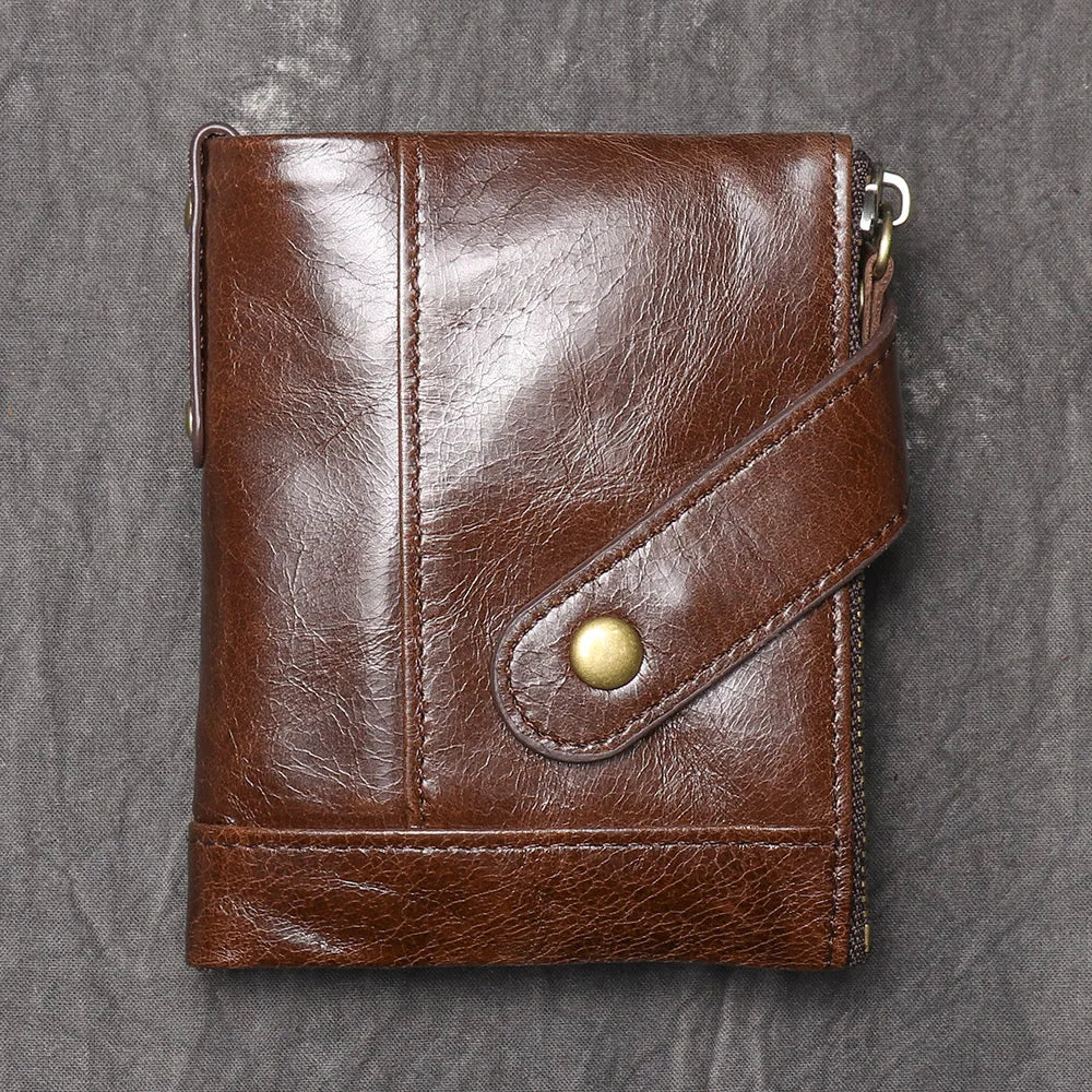 Luxe leren portemonnee heren klein formaat – Premium afwerking