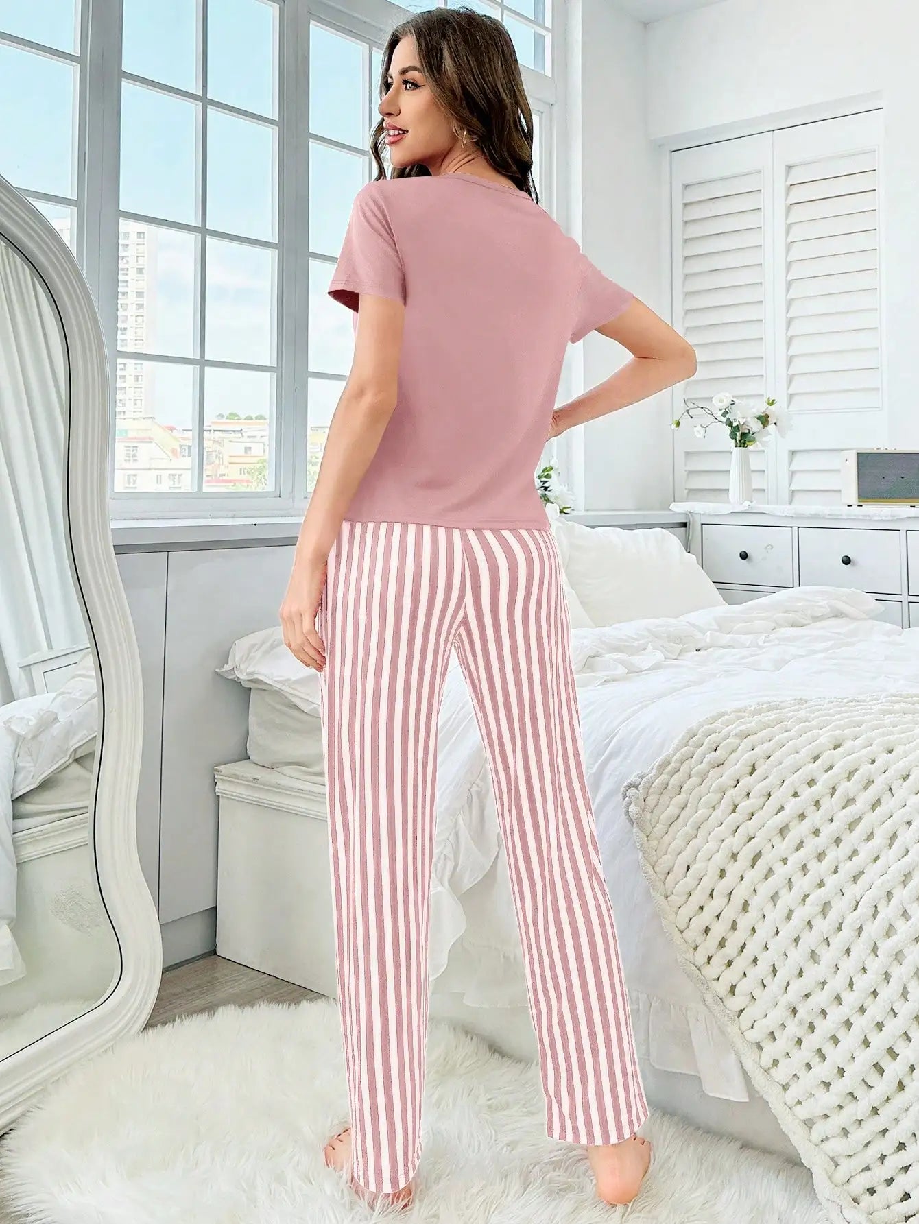 Dames pyjama winter met teddy voering