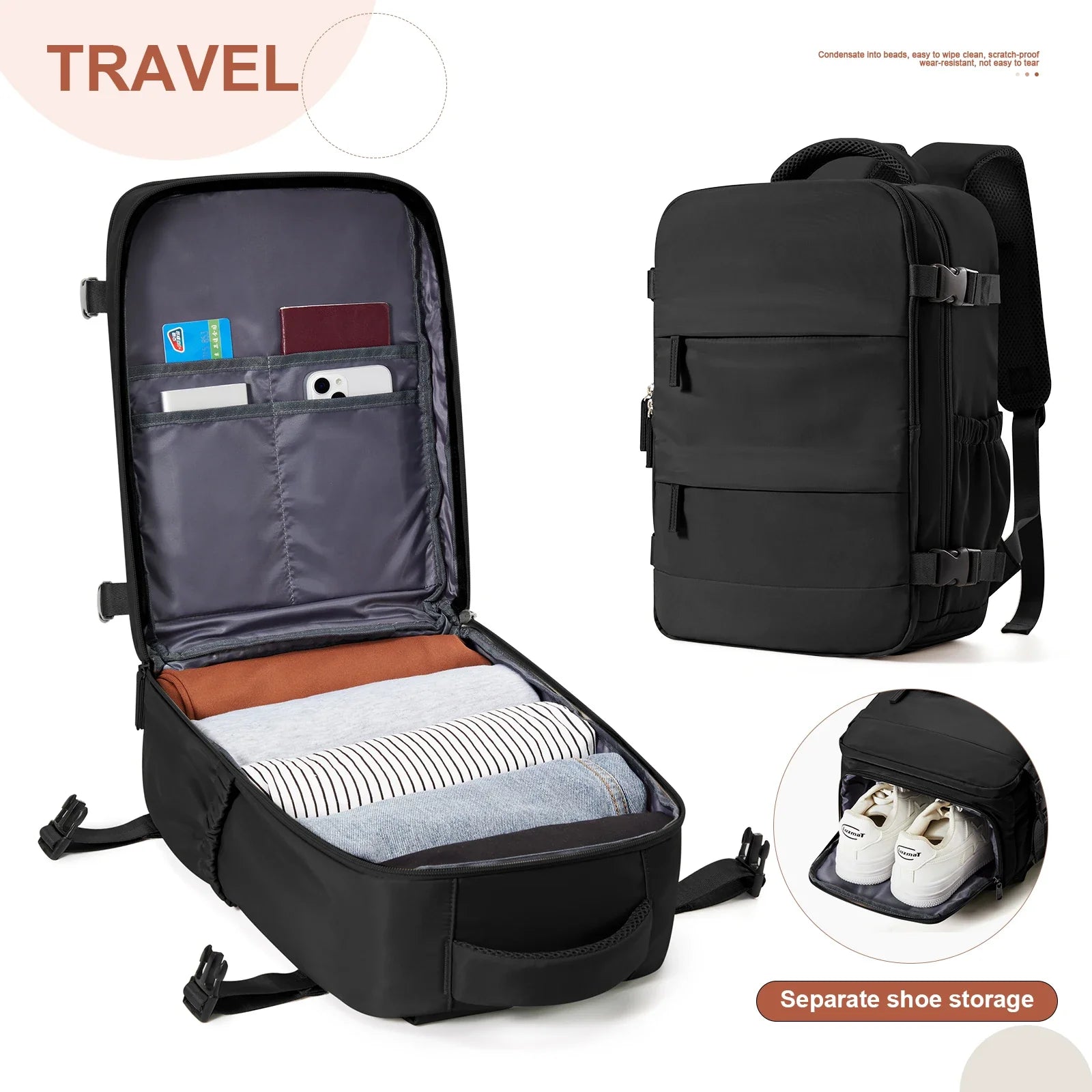 Slim ontworpen handbagage rugzak voor reizen