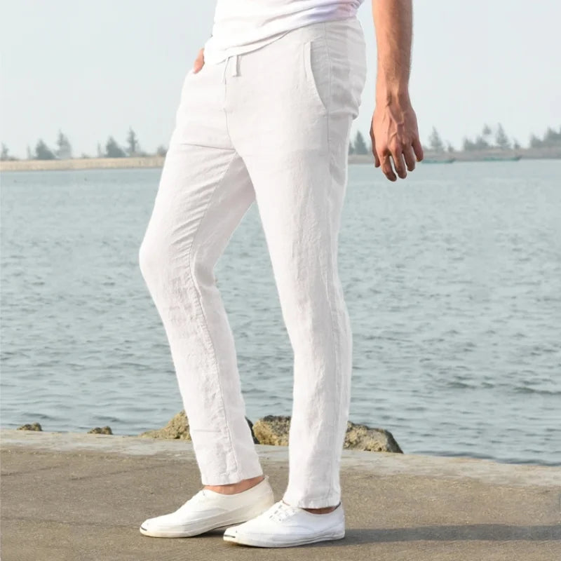 Linnenmix broek heren in zandkleur – Perfect voor elke gelegenheid