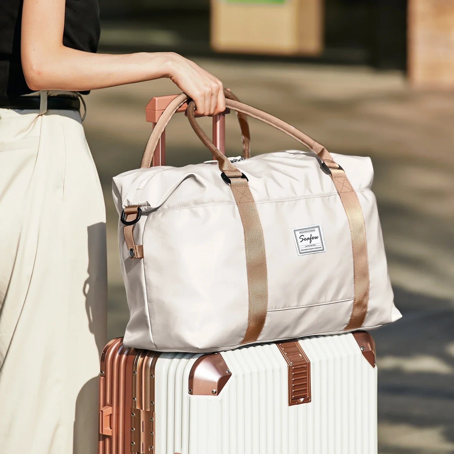 Draagtassen met festivalstijl print