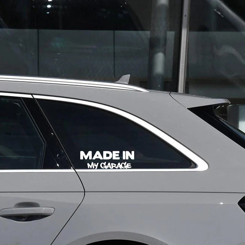 Auto stickers - Unieke 'Made in My Garage' ontwerp voor persoonlijke uitstraling
