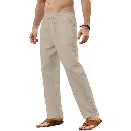 Linnen broek man met lichte structuur – Luxe casual
