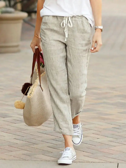 H&M linnen broek dames met split aan de enkel – Trendy detail