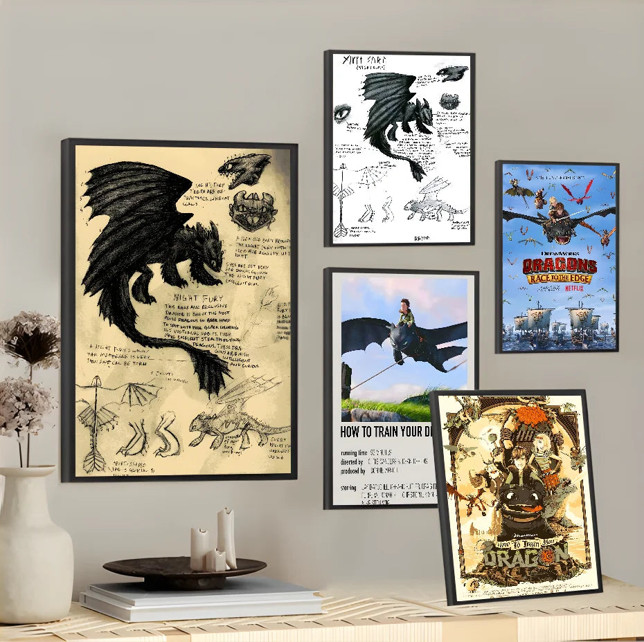 Posters in zwart houtframe ophangen