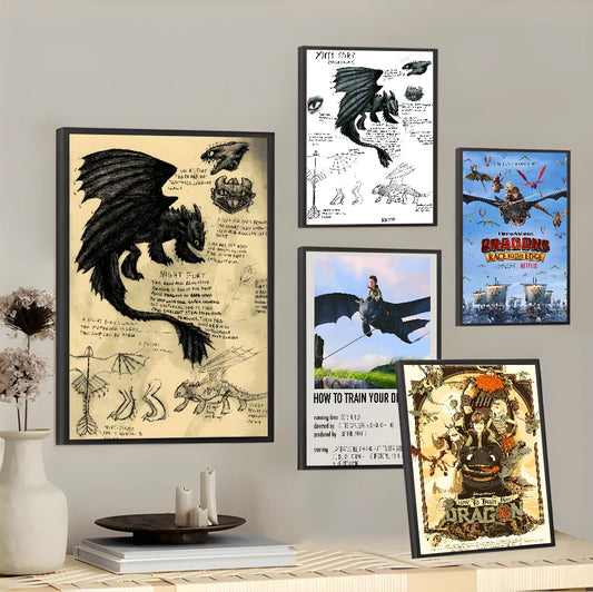 Posters in zwart houtframe ophangen