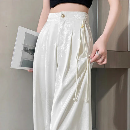 Linnen broeken dames met wijde pijpen – Relaxed fit