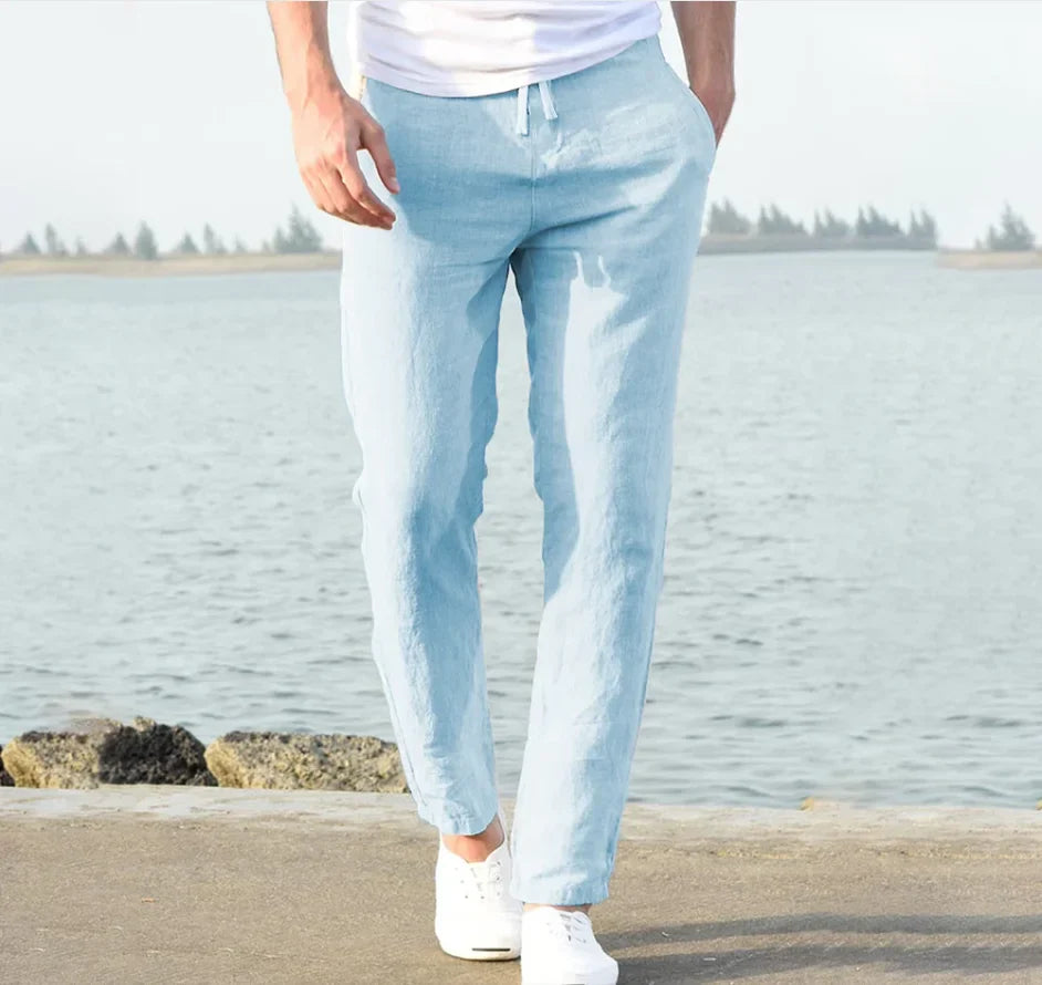 Linnenmix broek heren met lichte stretch – Comfortabel bewegen