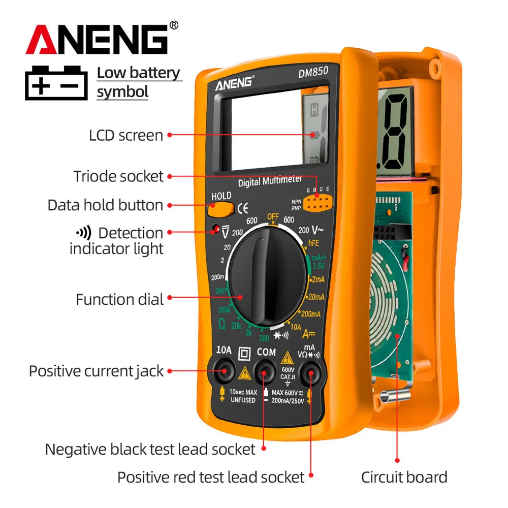Multimeter met duidelijke schaalverdeling