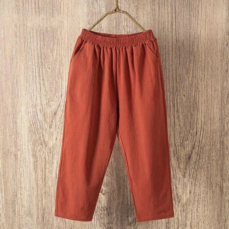 H&M linnen broek dames in zachtroze – Zomers en fris