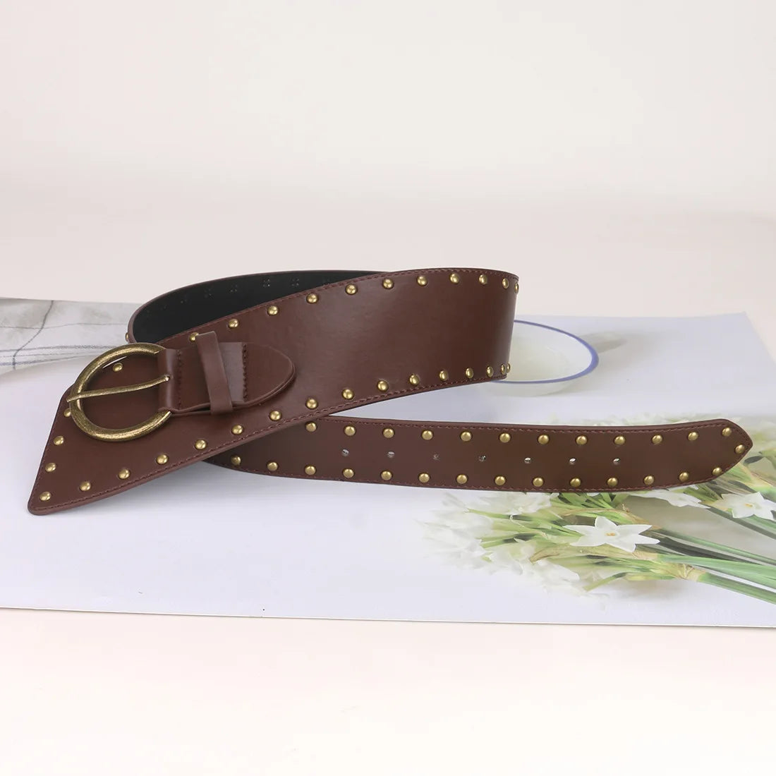 Leren riem dames met klassieke gesp