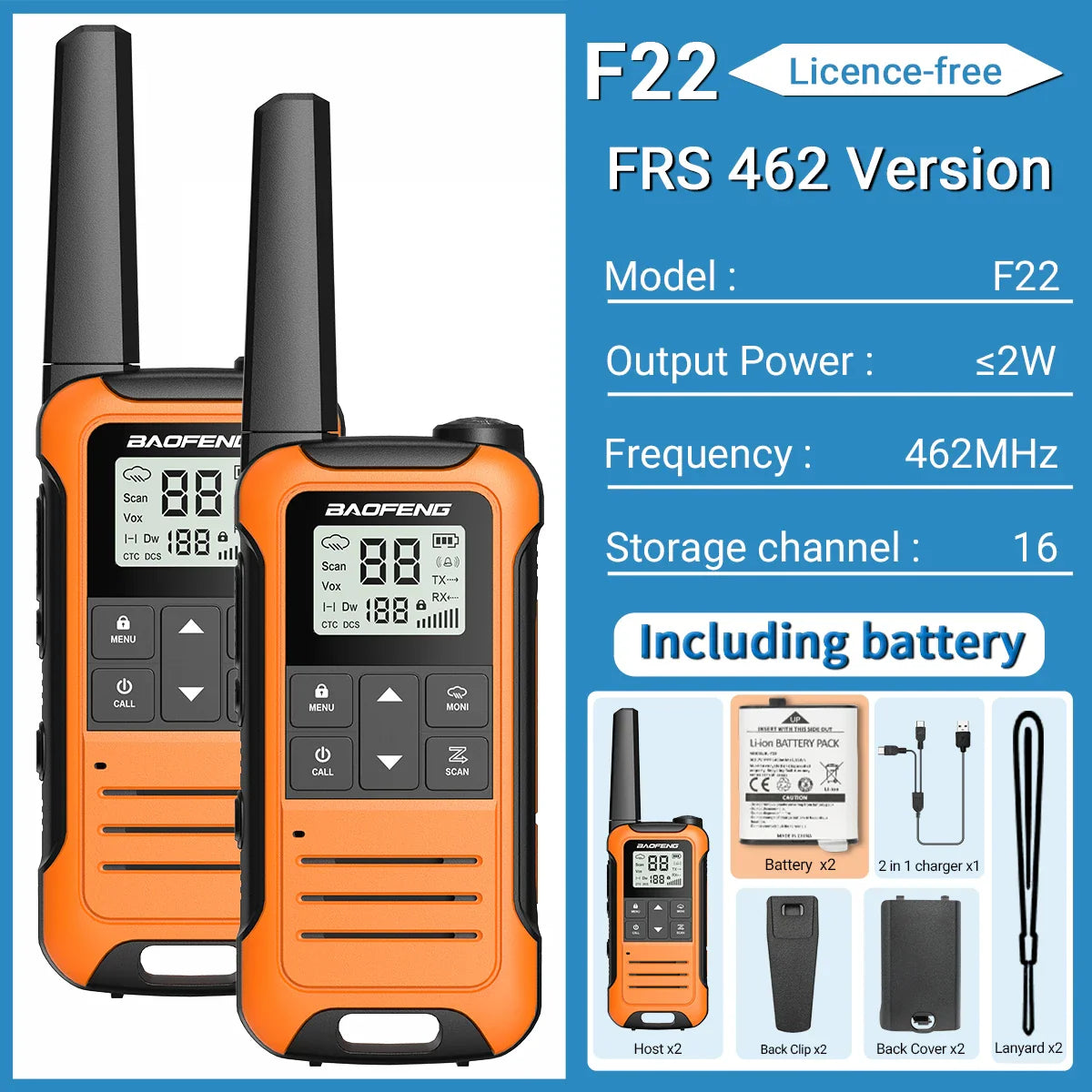 Walkie talkie met 8 kanalen – Minder storing