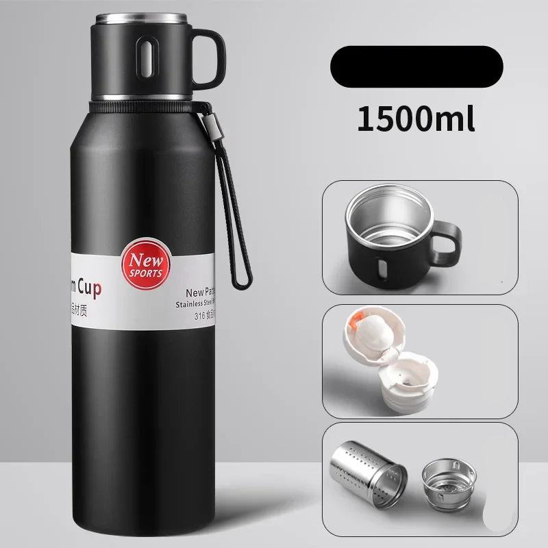 Thermosfles met stijlvolle vorm – Past in elke tas