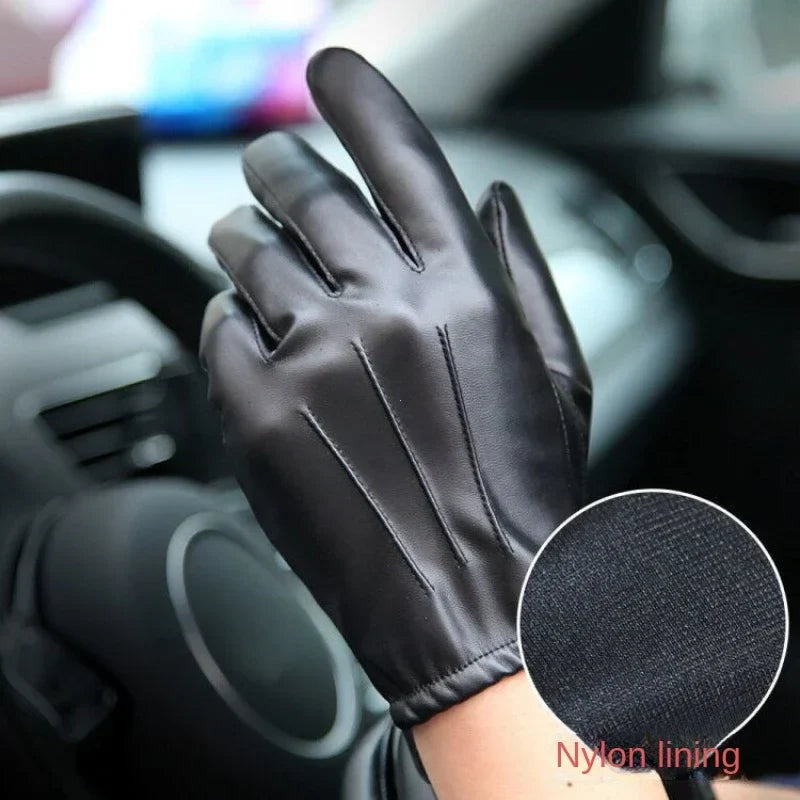 Motor handschoenen voor heren van leer