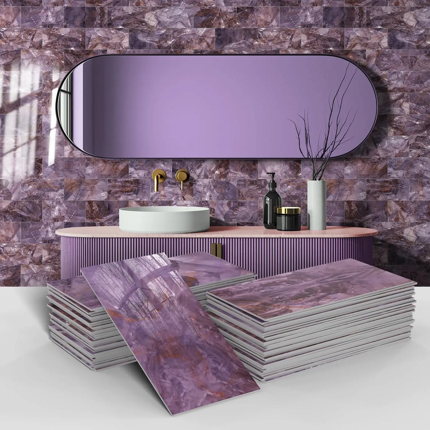 Marmerlook mozaiek tegels badkamer – Luxe en betaalbaar