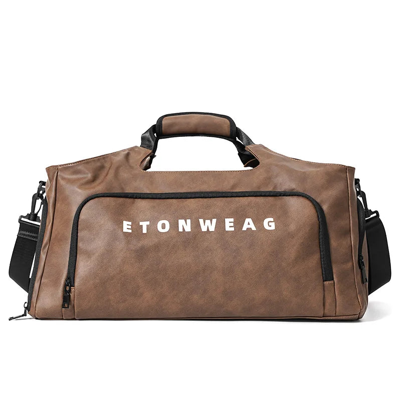 Compacte draagtas met leren details