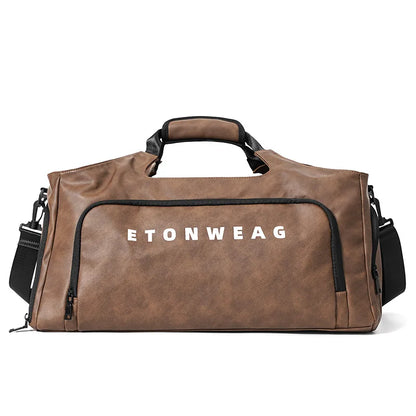 Compacte draagtas met leren details