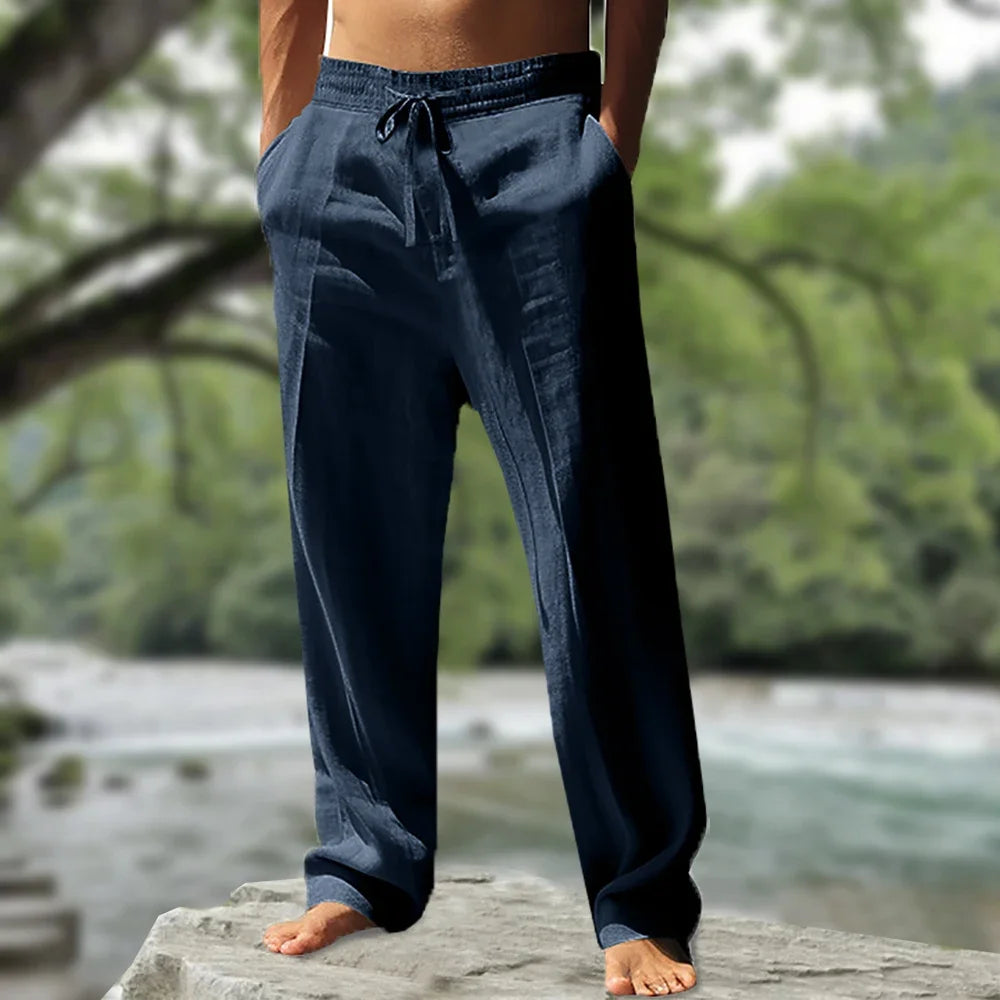 Linnen broek mannen met smalle pijpen – Modern model
