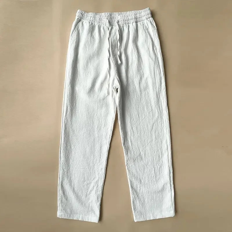 Linnenmix broek heren met split aan enkel – Modern accent
