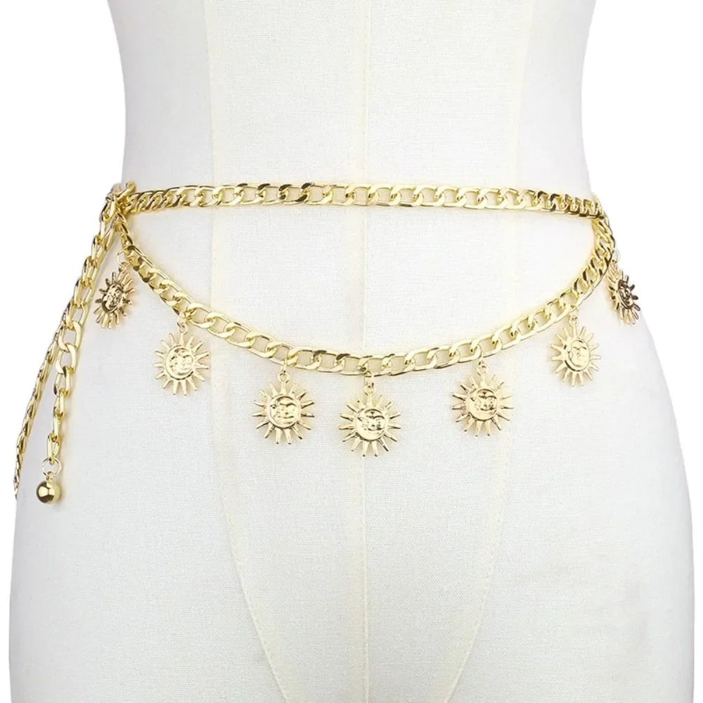 Damesriem in metallic kleur voor feestelijke look