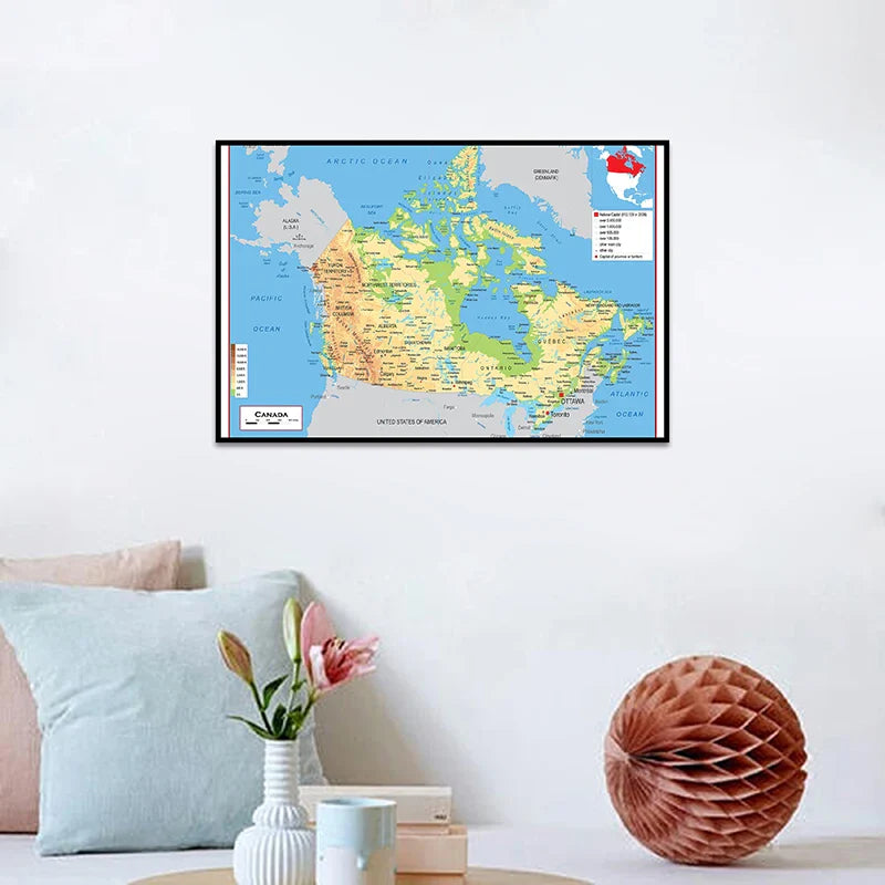 Wereldkaart met geografische details – Zeer informatief