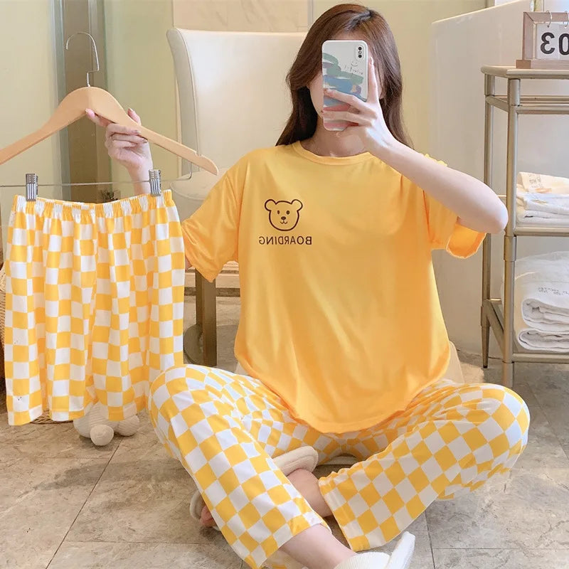 Dames pyjama katoen met stretch