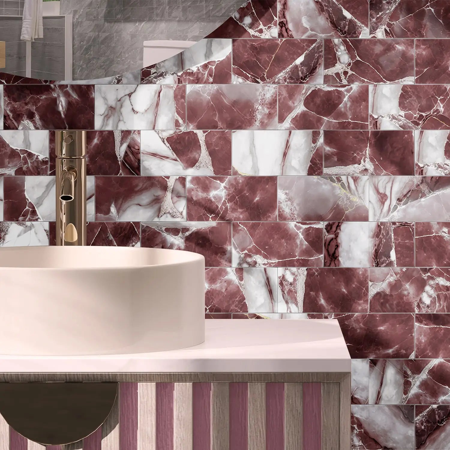 Mozaiek tegels Praxis toilet – Compact en verfijnd