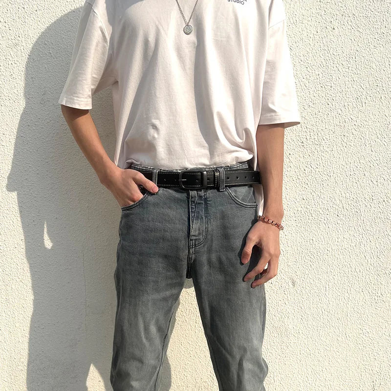 Riem heren met grove gesp voor casual outfit