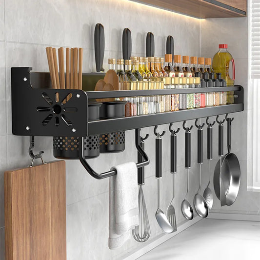Modern kruidenrek keuken met glazen potten