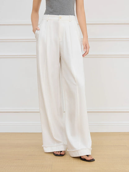 H&M linnen broek dames met bandplooien – Voor een nette look